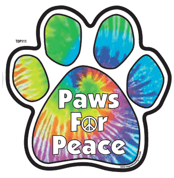 Paws For Peace Tie-Dye Paw Magnets