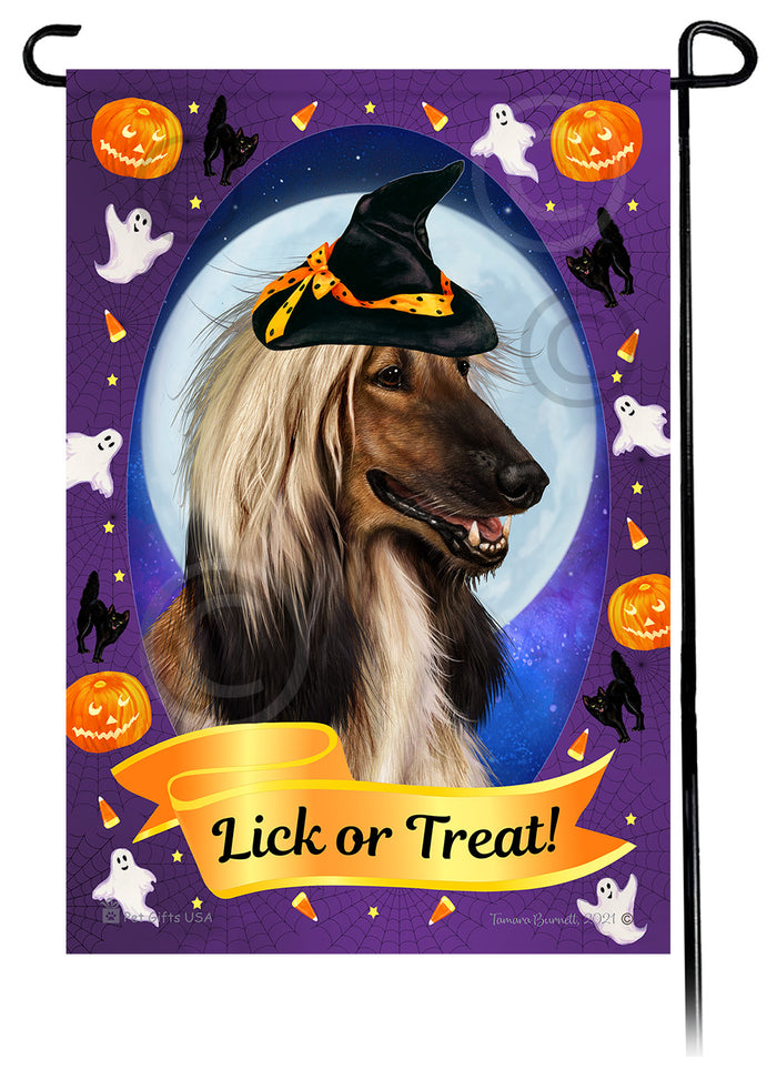 Afghan Hound Halloween Howls Garden Flags