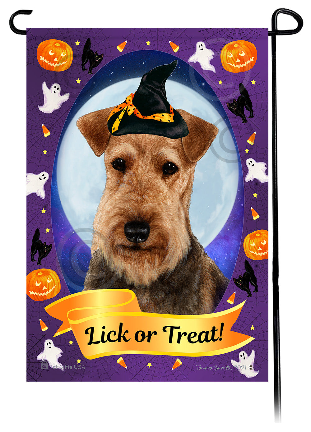 Airedale Halloween Howls Garden Flags