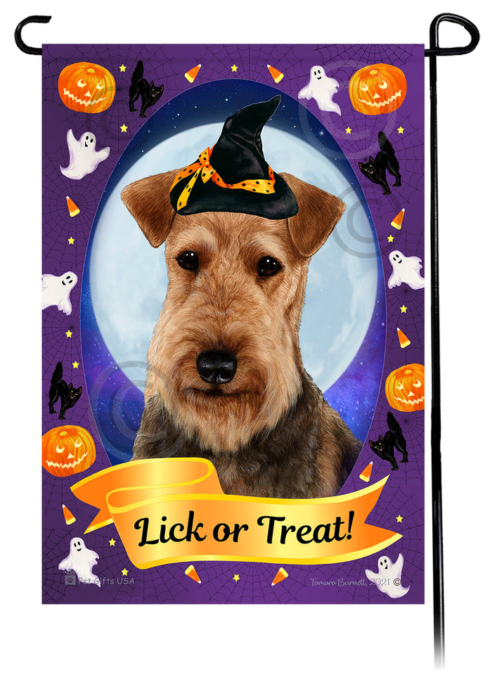 Airedale Halloween Howls Garden Flags