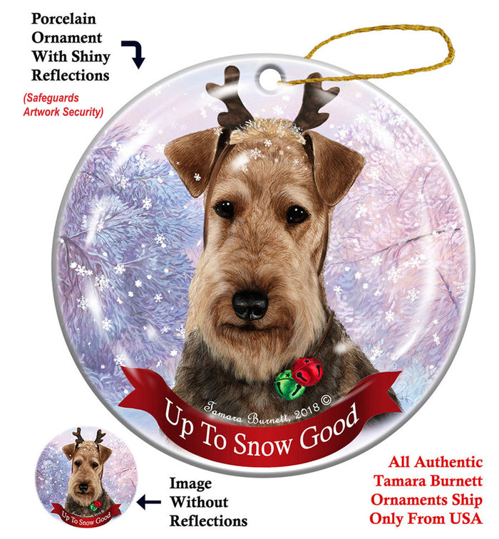 Airedale - Up To Snow Good Ornament