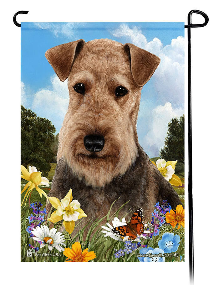 Airedale Summer Flowers Garden Flags