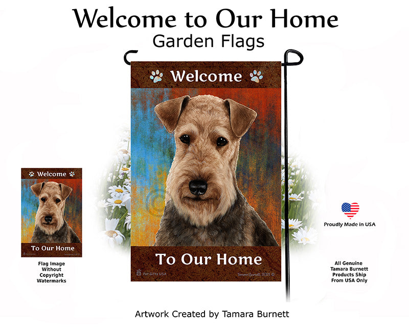 Airedale Welcome To Our Home Garden Flags