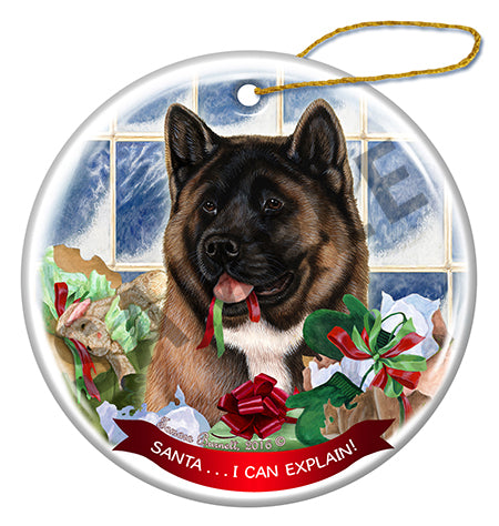 Akita - Santa I Can Explain Ornament