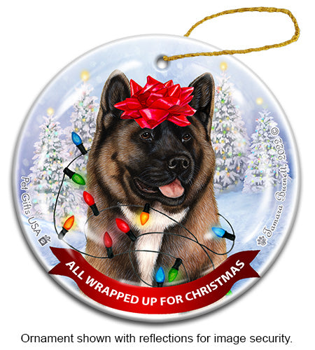 Akita All Wrapped Up Ornament