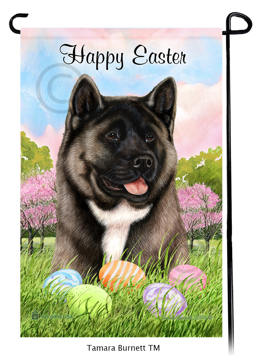 Akita Happy Easter - Garden Flag