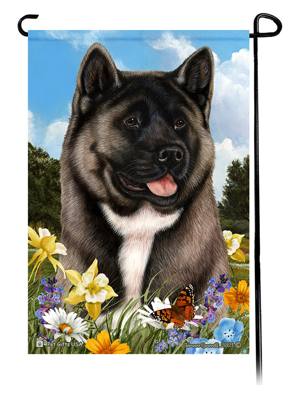 Akita Summer Flowers - Garden Flag