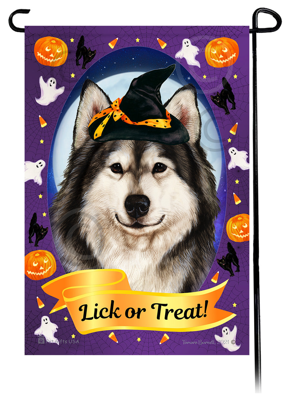 Alaskan Malamute Halloween Howls Garden Flags