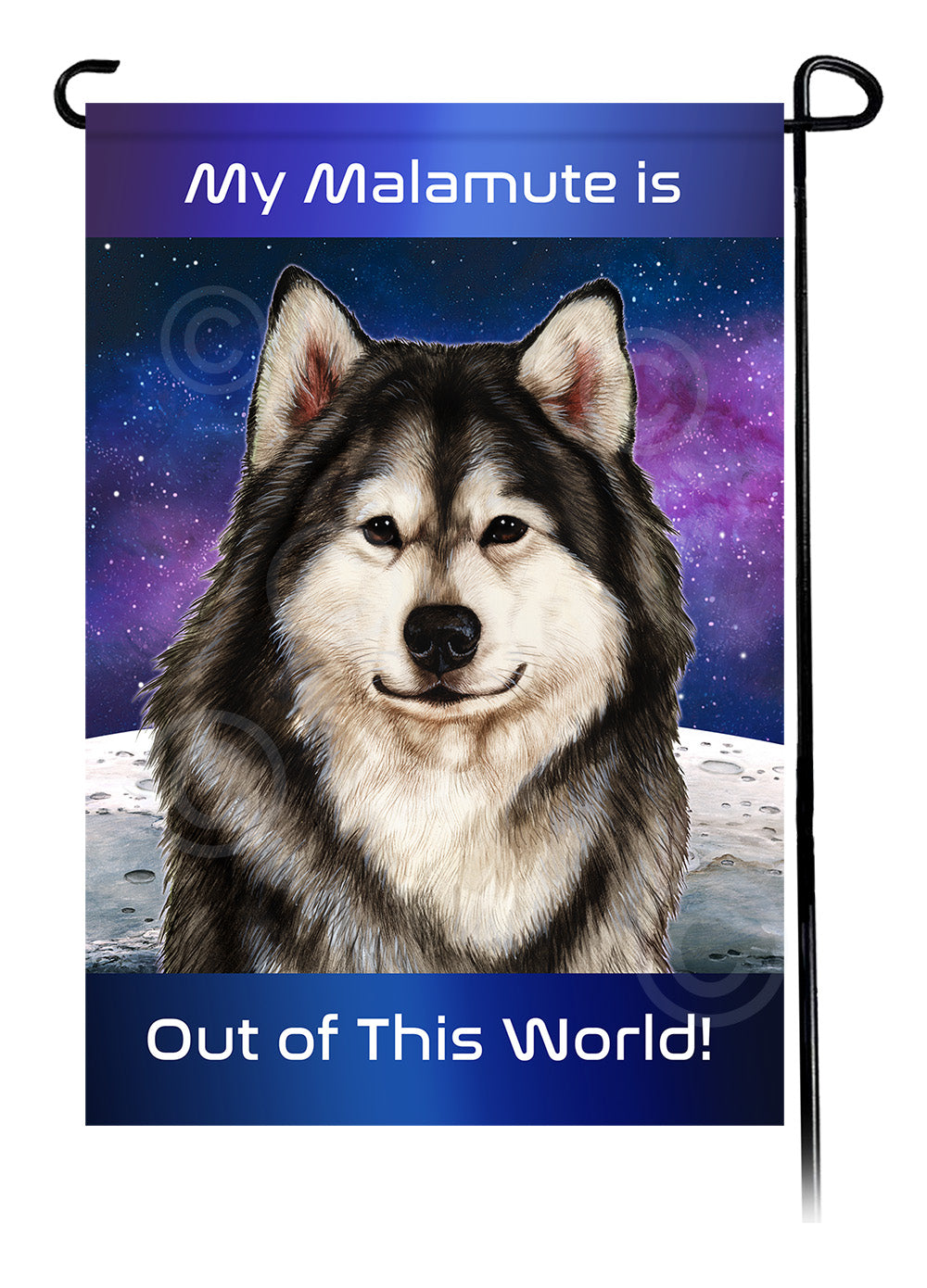 Alaskan Malamute Out Of This World Garden Flags