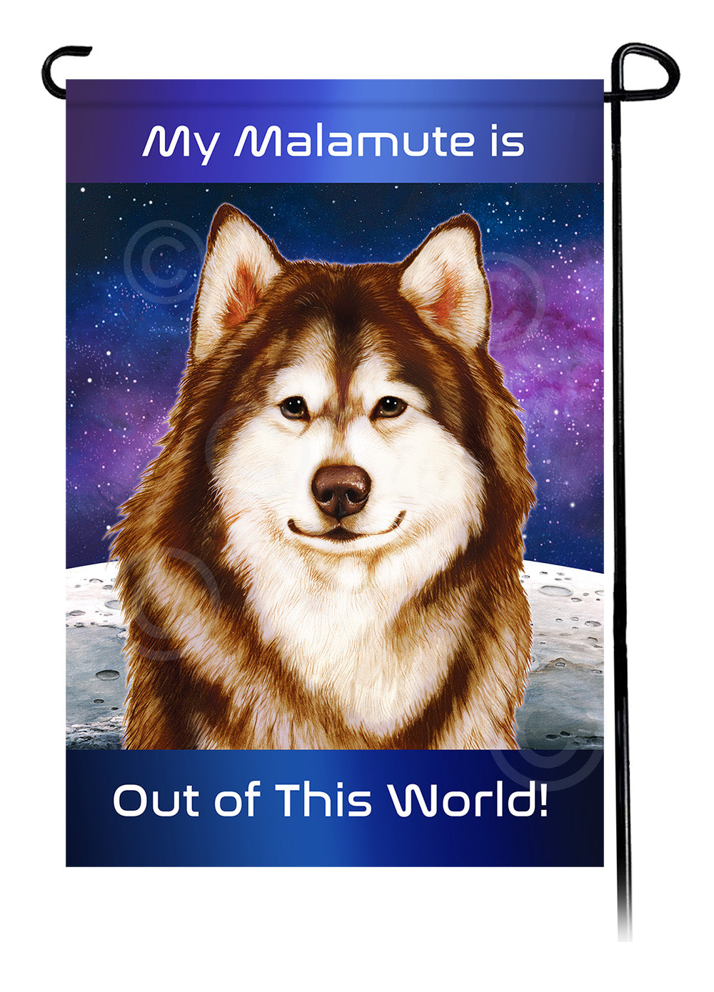 Alaskan Malamute Out Of This World - Garden Flag