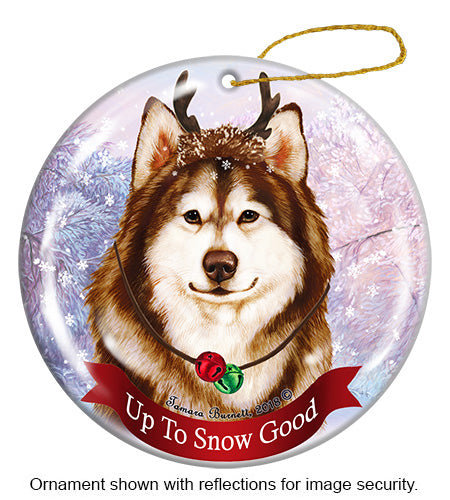 Alaskan Malamute Red Ornament