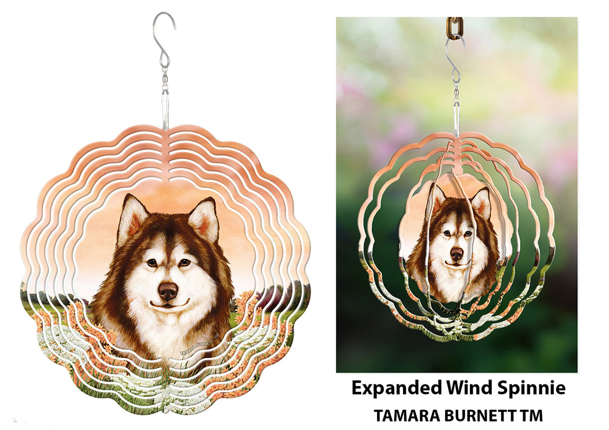 Alaskan Malamute Red and White Wind Spinner