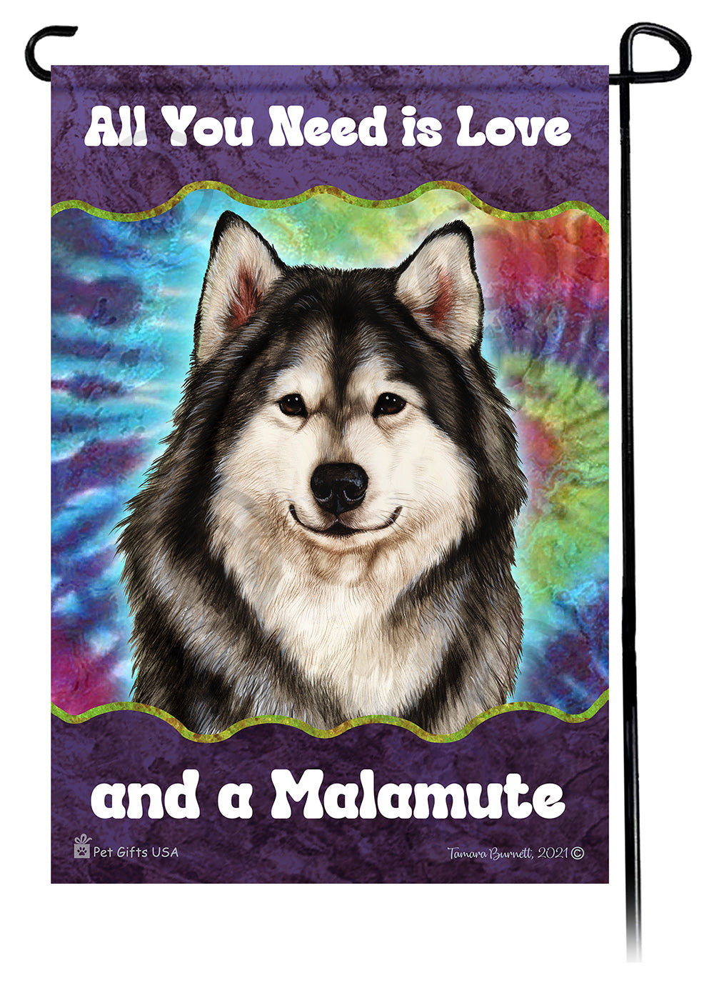 Alaskan Malamute All You Need Is Love Garden Flags