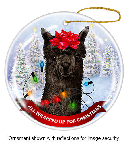 Alpaca Black Ornament