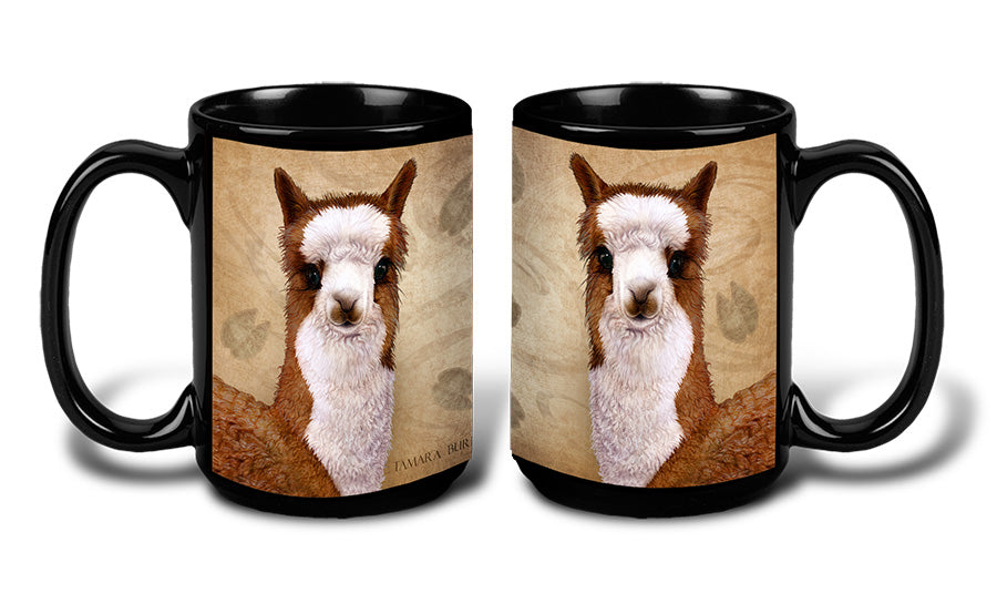 Alpaca Brown and White (Mirrored) - My Faithful Friends Mug 15 oz