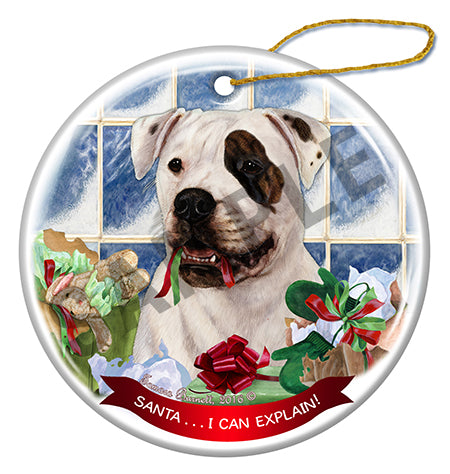 American Bulldog Brindle Eye Ornament