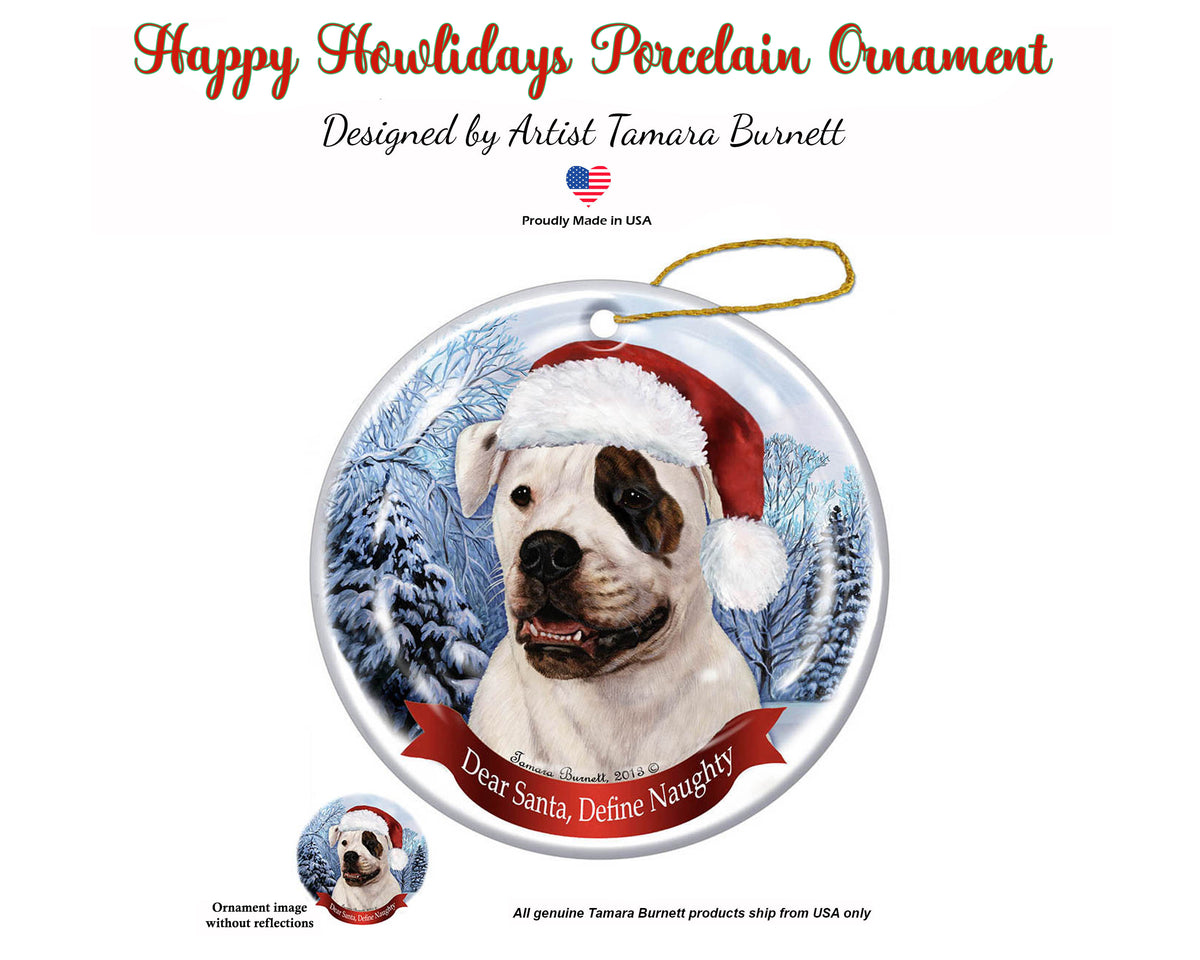 American Bulldog Brindle Eye Ornament
