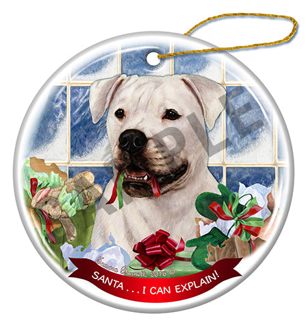 American Bulldog - Santa I Can Explain Ornament