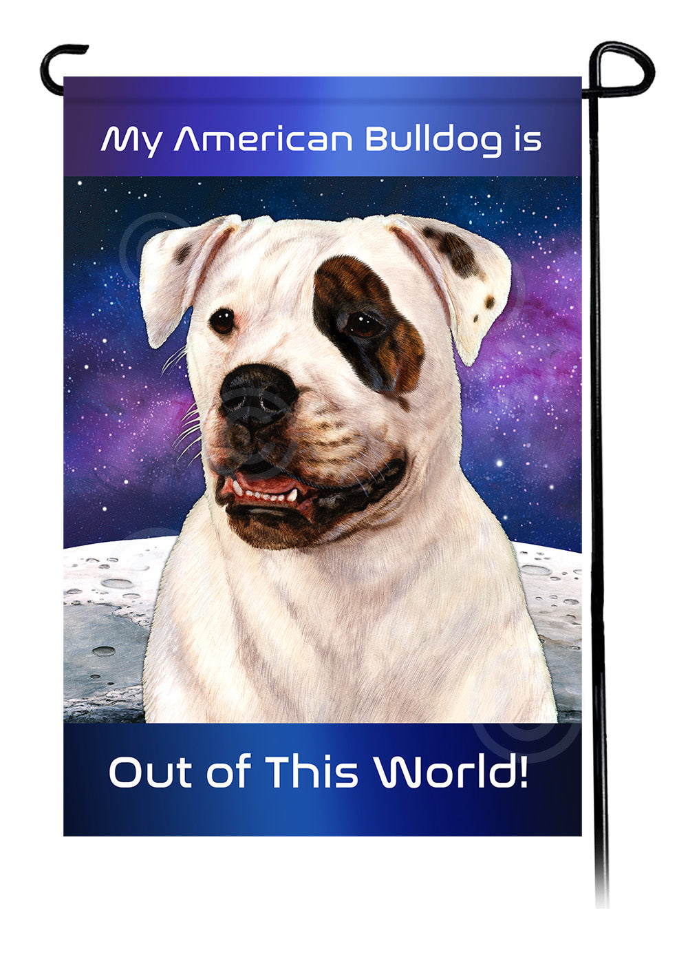 American Bulldog Out Of This World Garden Flags