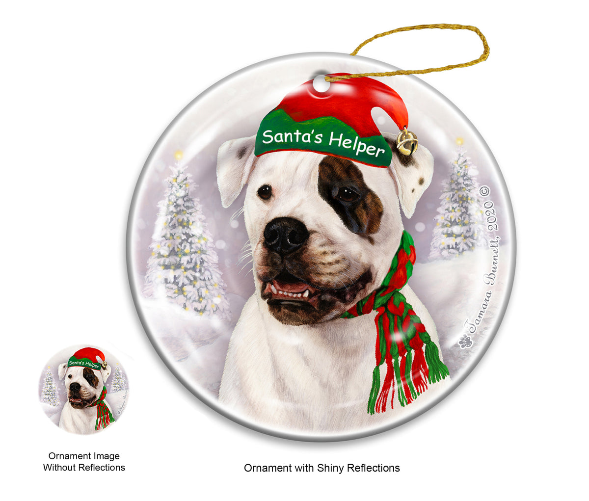 American Bulldog Brindle Eye Ornament