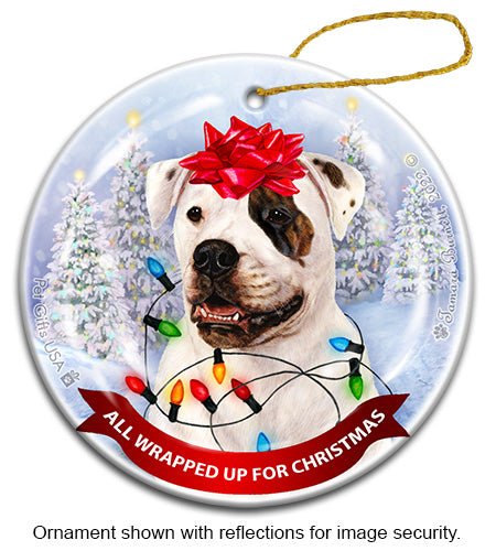 American Bulldog Brindle Eye Ornament
