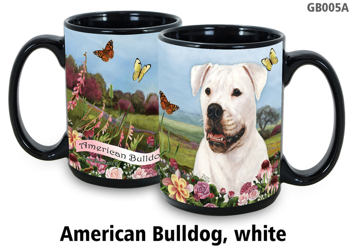 American Bulldog White - Garden Party Fun Mug 15 oz