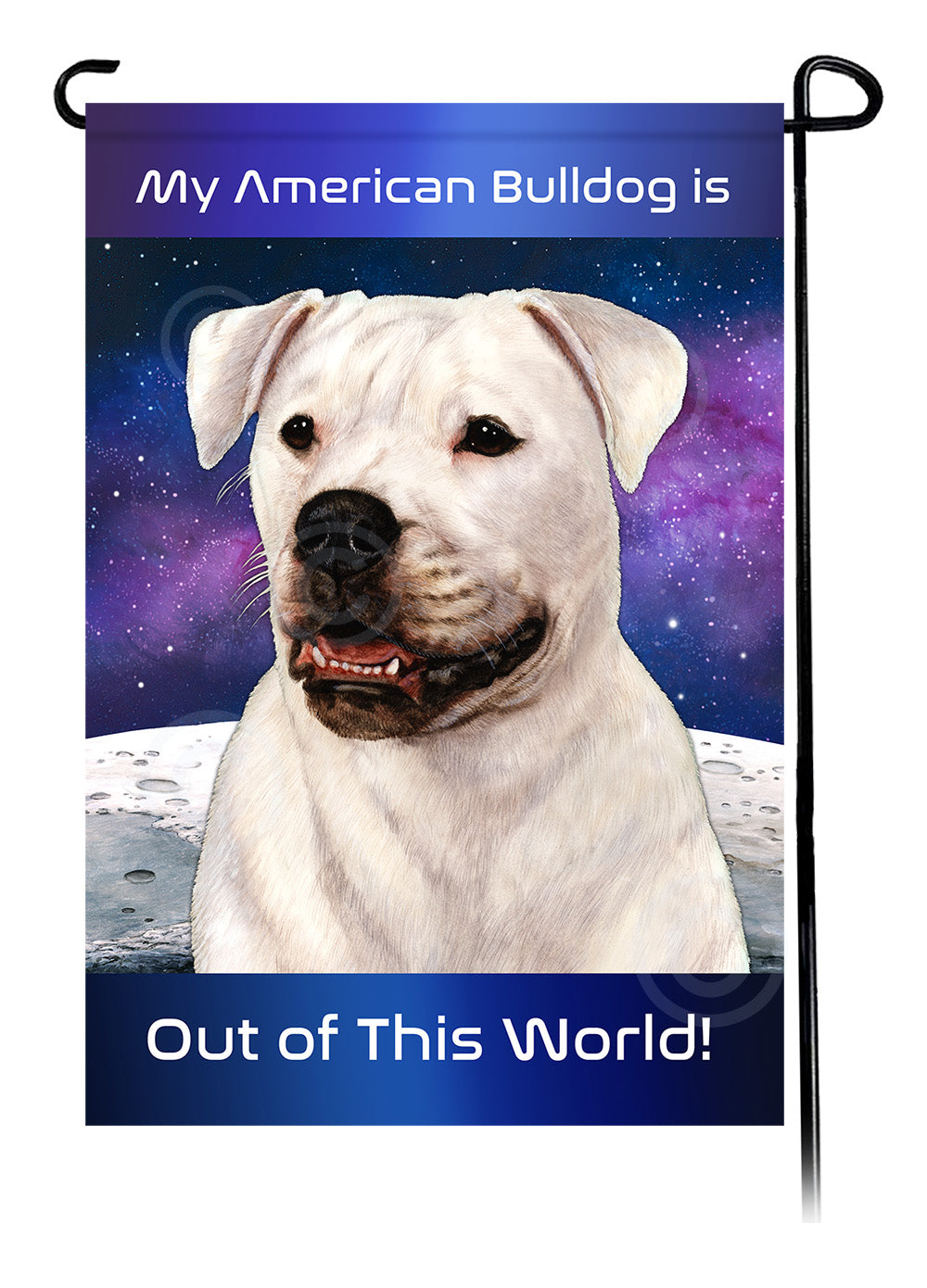 American Bulldog Out Of This World - Garden Flag