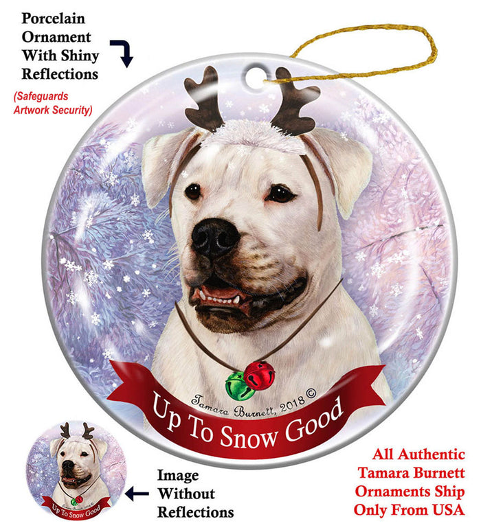 American Bulldog - Up To Snow Good Ornament