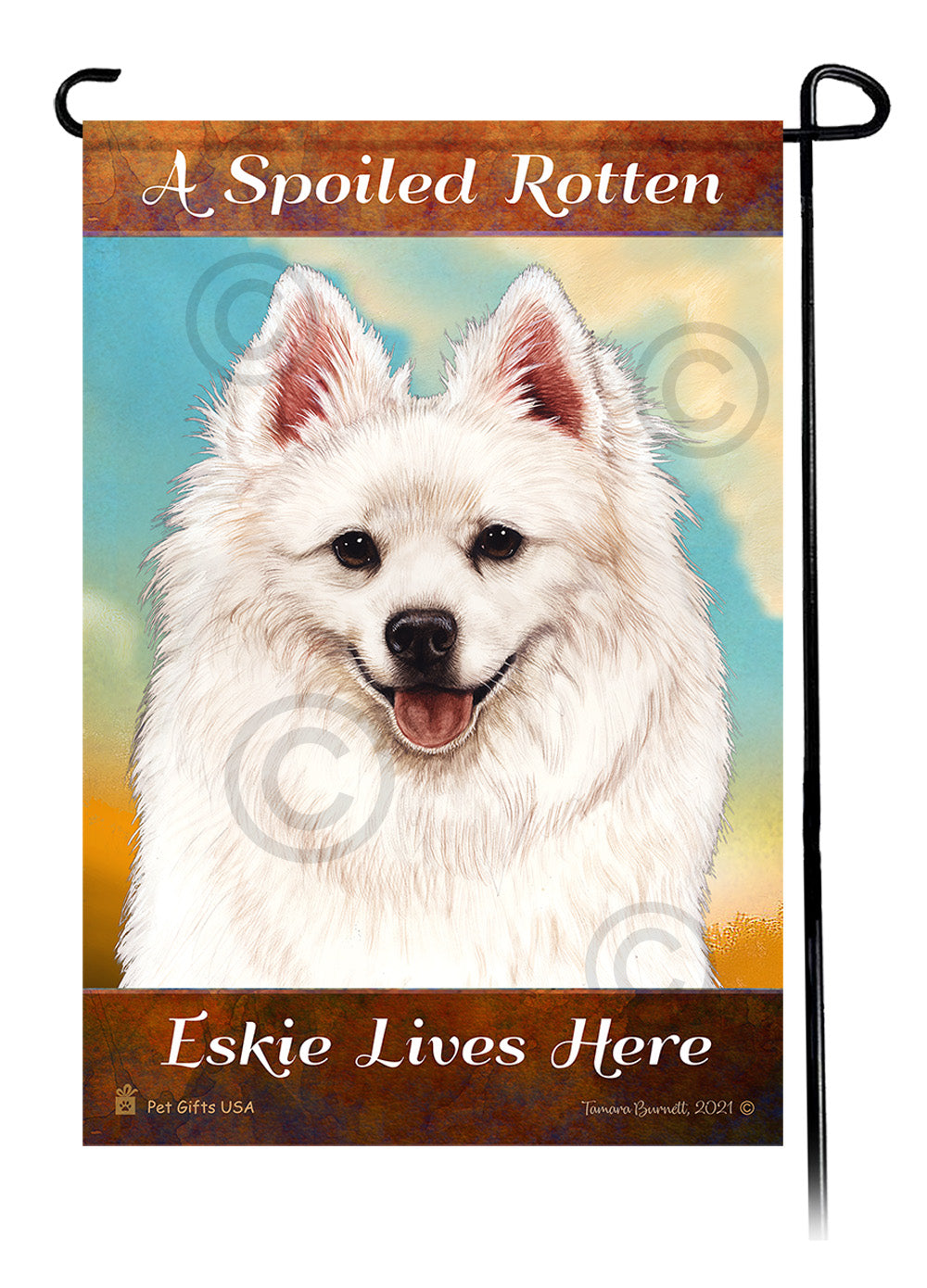 American Eskimo Spoiled Rotten Garden Flags