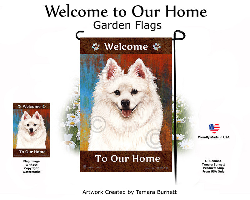 American Eskimo Welcome To Our Home Garden Flags