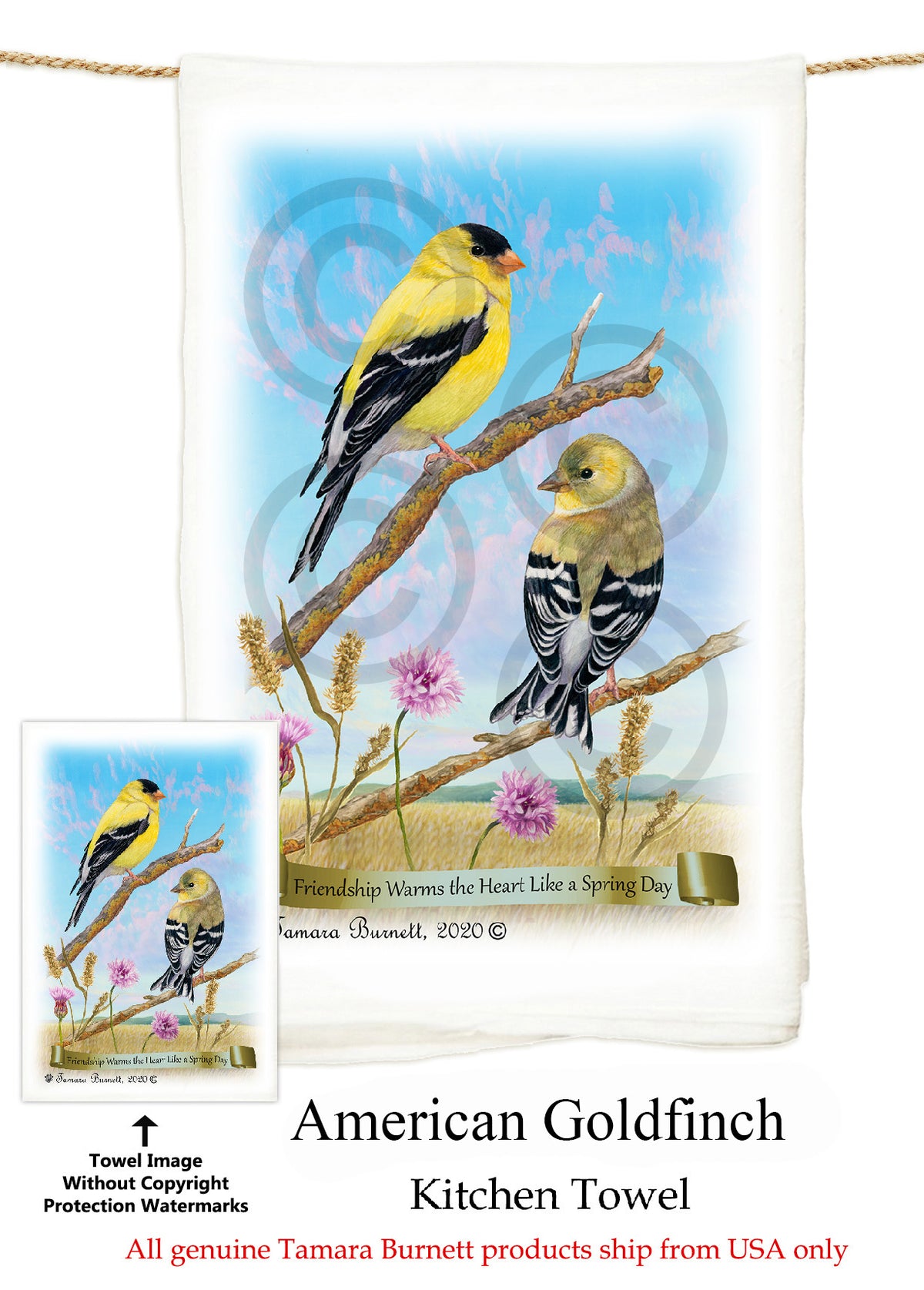 American Goldfinch Flour Sack Towel