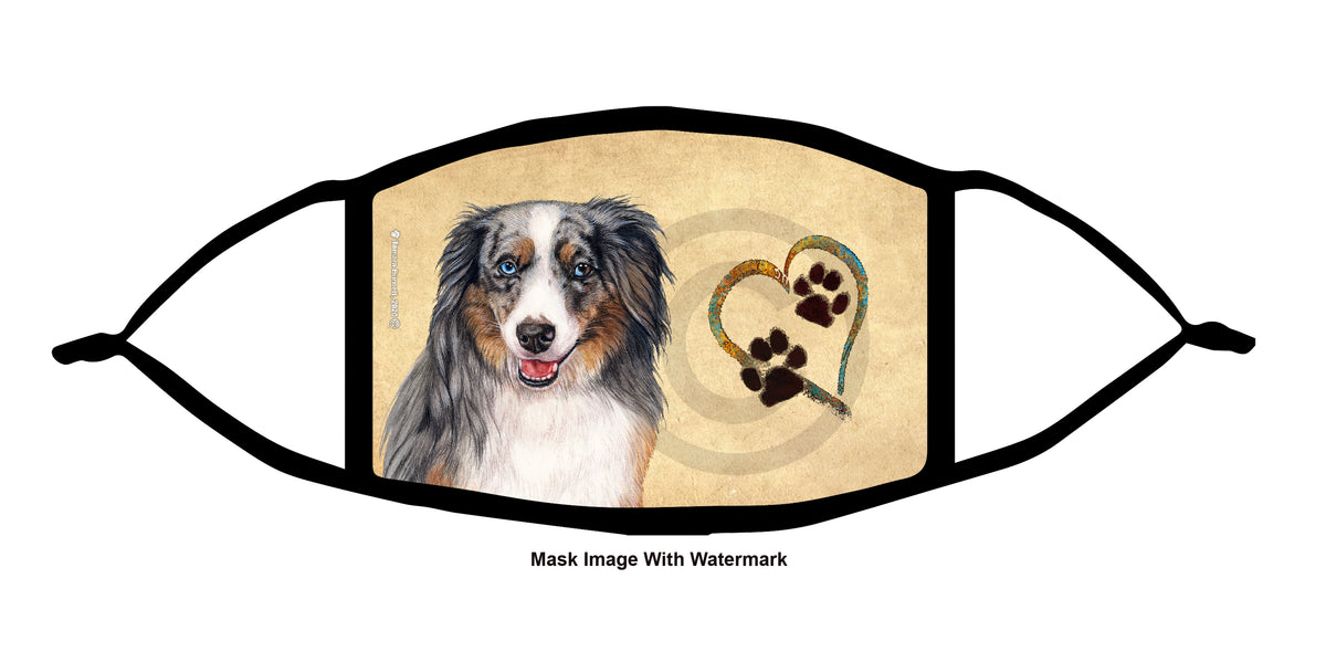 American Shepherd (Mini (Aussie, Blue Merle)) Face Mask