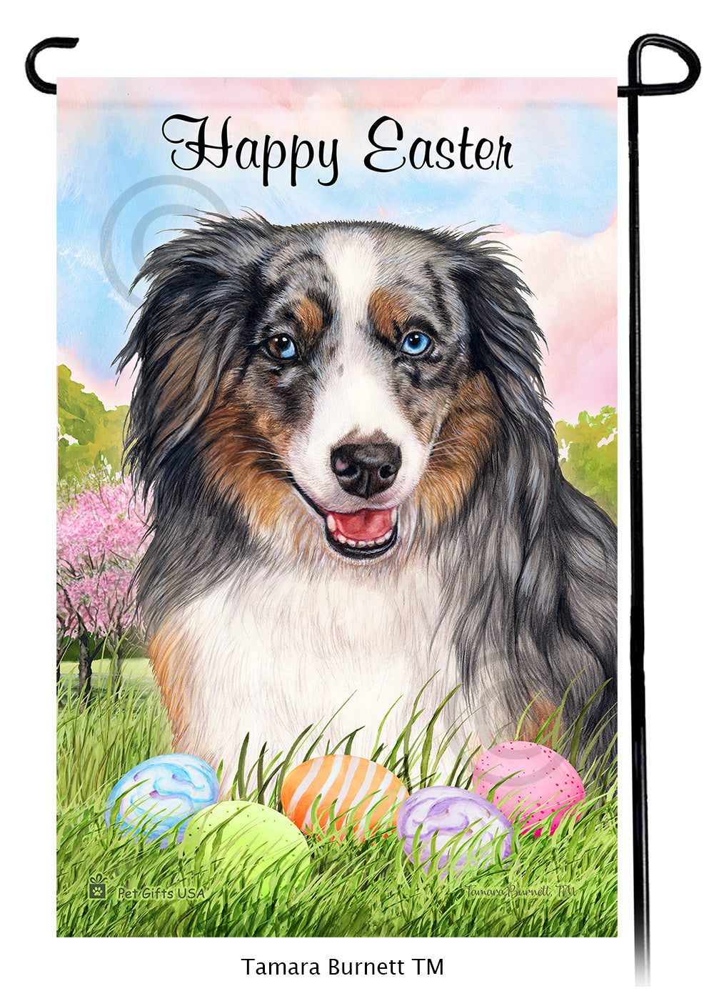 American Shepherd Happy Easter Garden Flags