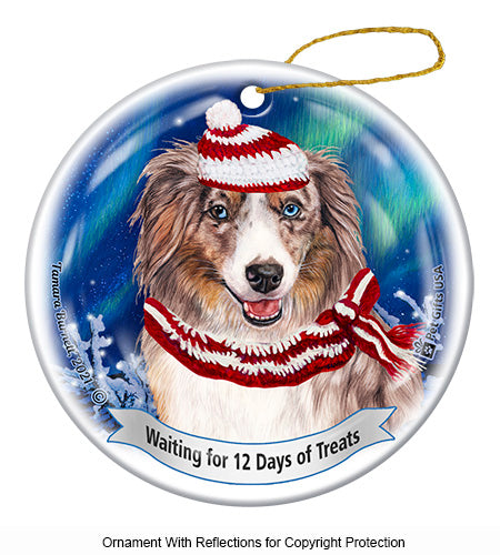 American Shepherd Red Merle 12 Days of Treats Ornament