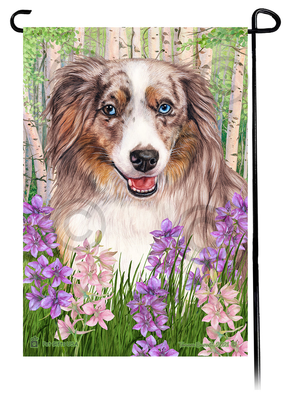 American Bulldog Spring Flowers - Garden Flag