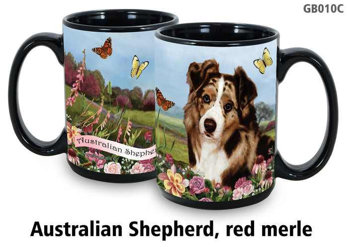 Australian Shepherd Red Merle - Garden Party Fun Mug 15 oz