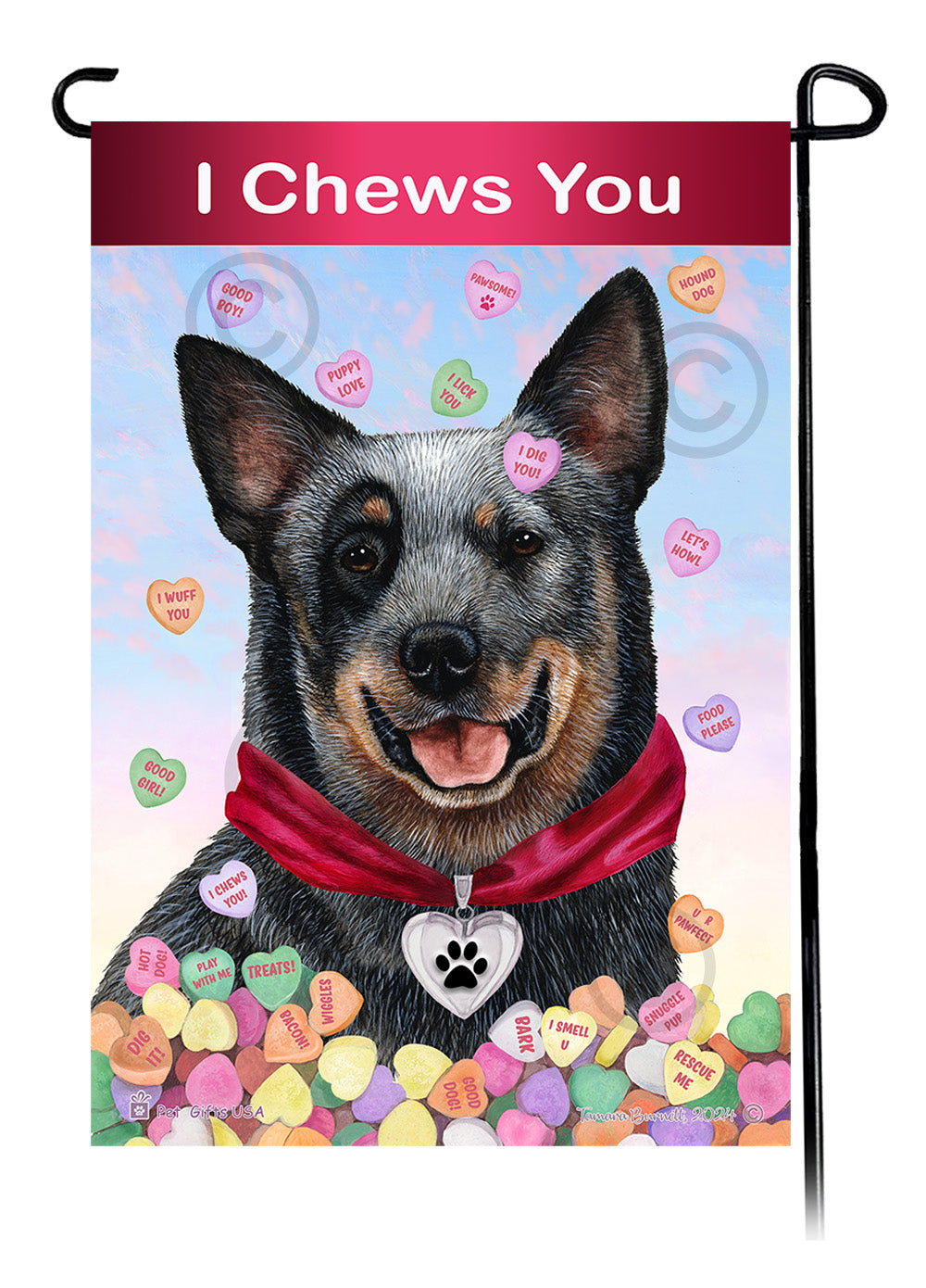 Australian Cattle Dog Valentine Sweetheart Garden Flags