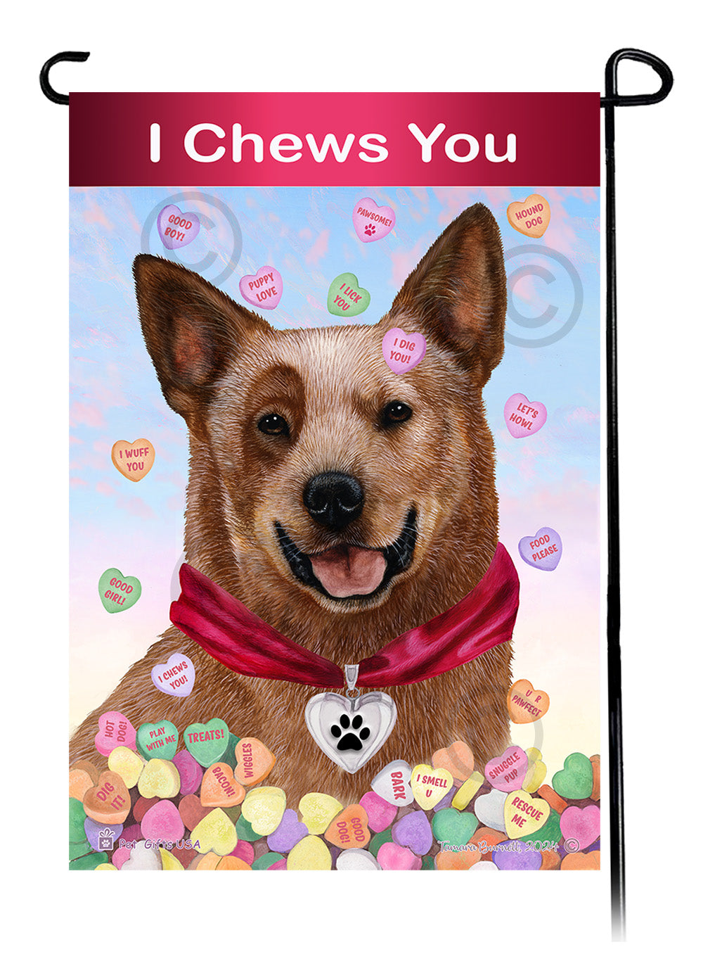 Australian Cattle Dog Valentine Sweetheart - Garden Flag
