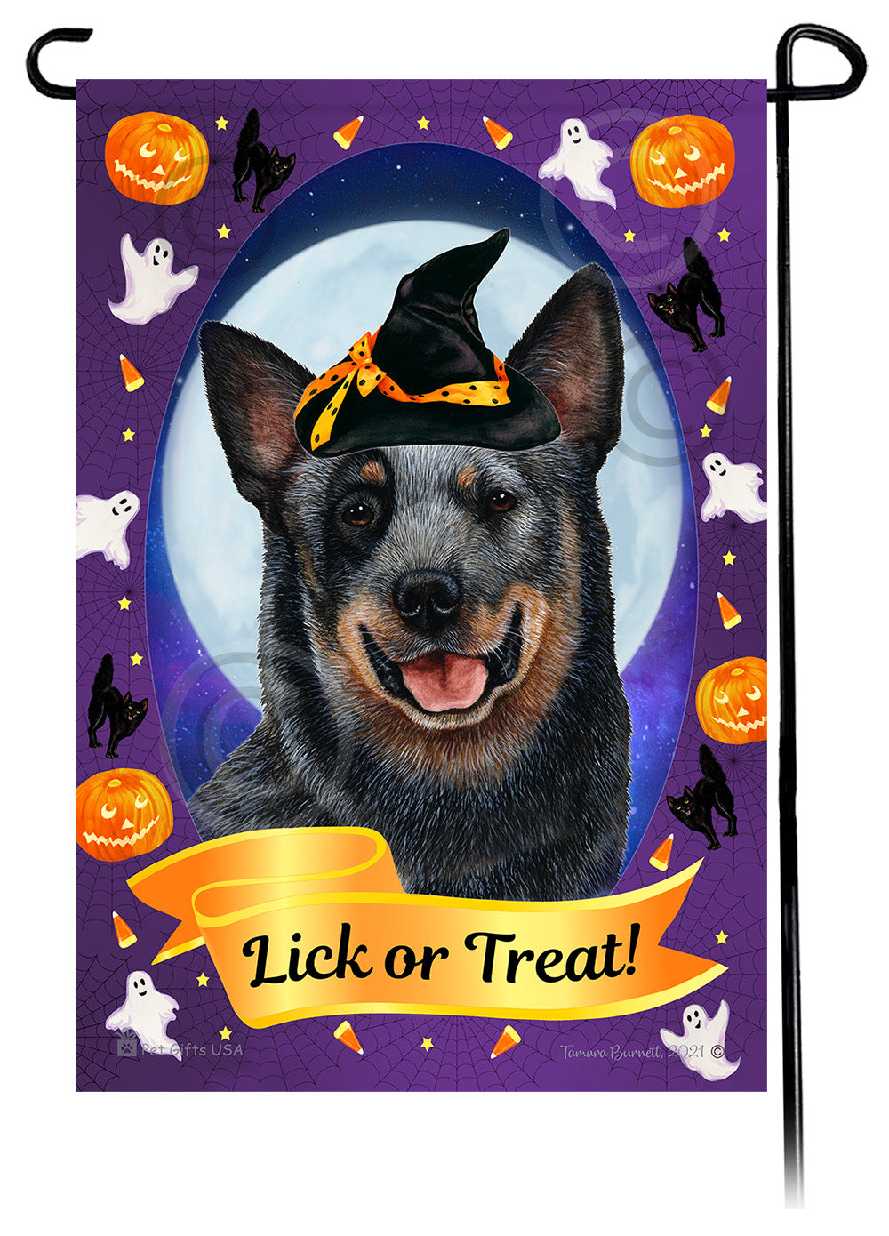 Australian Cattle Dog Halloween Howls Garden Flags