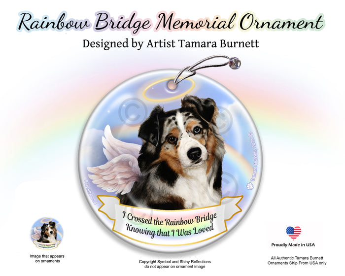 Australian Shepherd Rainbow Bridge Memorial Ornament