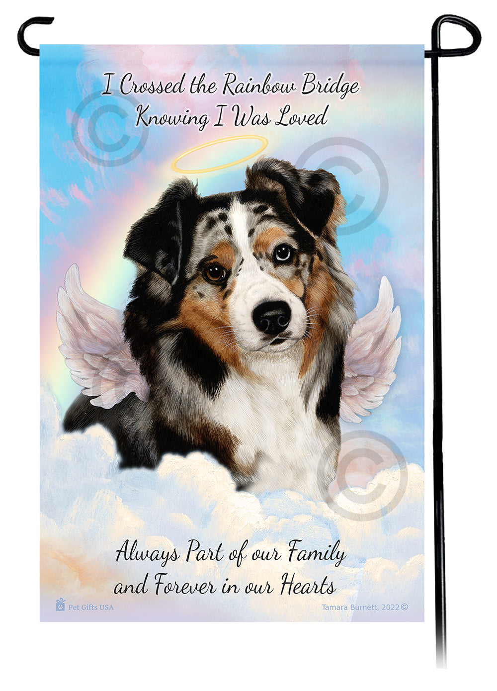 Australian Shepherd Memorial Garden Flags