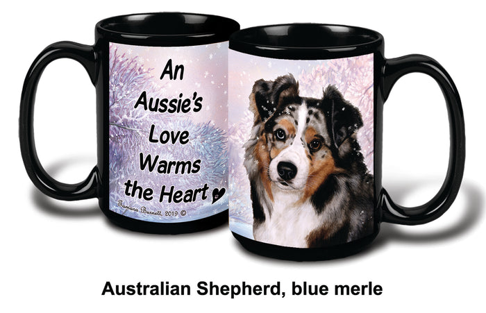 Australian Shepherd Blue Merle Winter Mug 15 oz