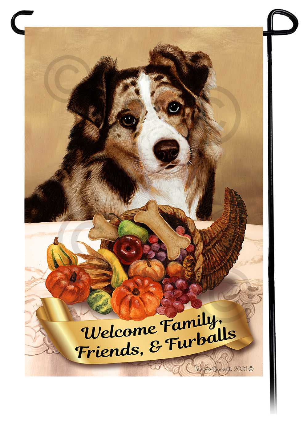 Australian Shepherd Thanksgiving - Garden Flag