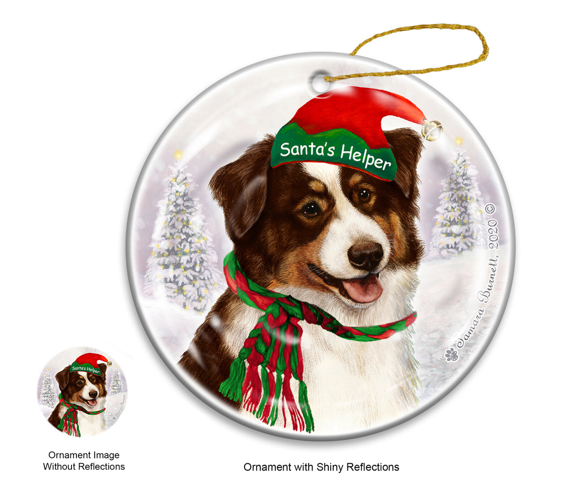 Australian Shepherd Red Tri Ornament
