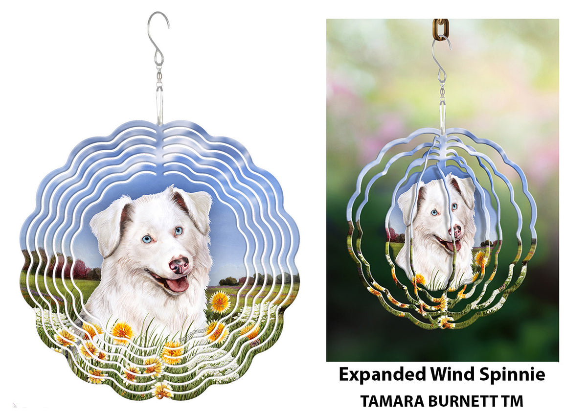 Australian Shepherd White Wind Spinner