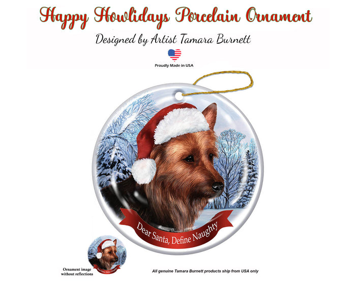 Australian Terrier - Dear Santa, Define Naughty Christmas Ornament