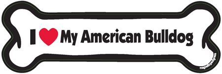 American Bulldog Bone Shaped Magnets