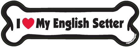 English Setter Bone Shaped Magnets