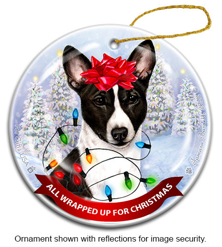 Basenji Black and White Ornament