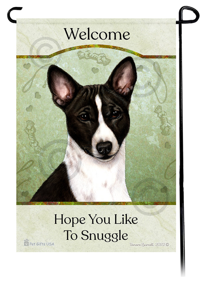 Basenji Hope You Like To Snuggle Garden Flags